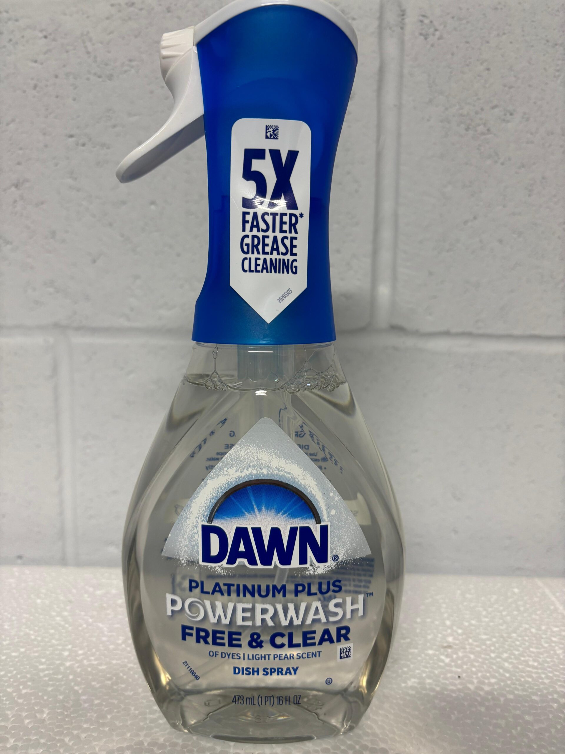 111120 Dawn Platinum Plus Power-wash Dish Spray "Free & Clear Scent" 16floz - Image 1