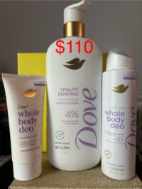 Dove Bodywash- Vitality Renewal 4% Restoring Serum with Collagen - (3pc Set) Sweet Lilac Cream