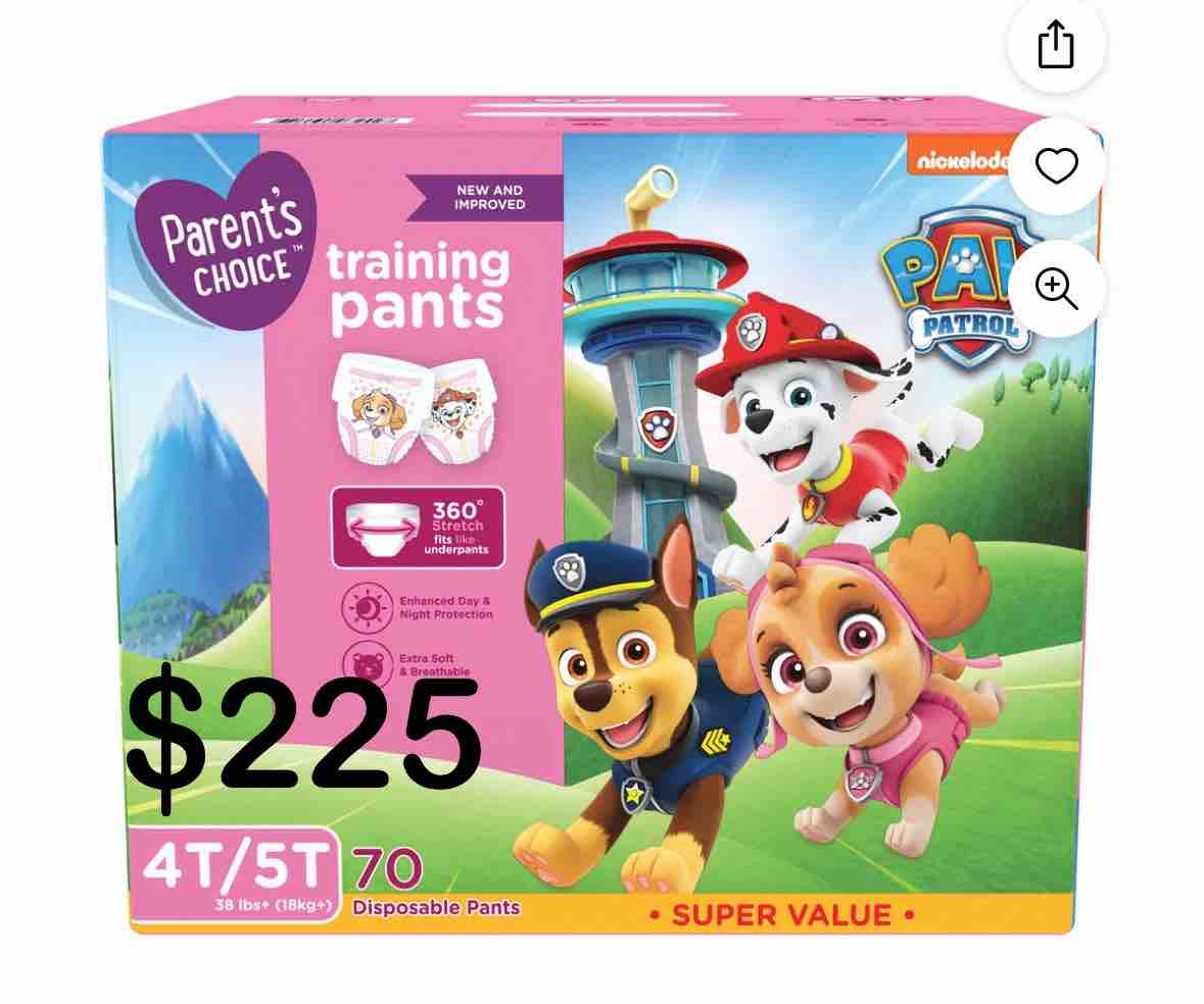 Baby Care Products-IndraOneOfaKind Saint Lucia-BC-IC-IN-IB-C-S-$-1#9M-#42-1-6-1-10-1-7 62-4-1#-1-1-1-1- Paw Patrol Parents' Choice Training Pants (Pull-Ups) 4t/5t-70ct (Girl) - Image 1