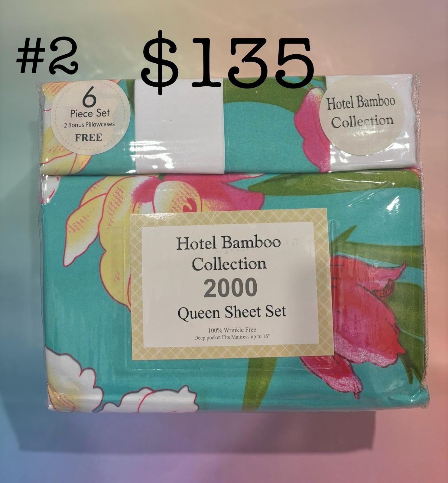 90c5719c-9eff-47f7-bc20-c6bd84197d1d Queen Bedsheet 6pc sets - Home Bamboo Collection # 2 - Image 1