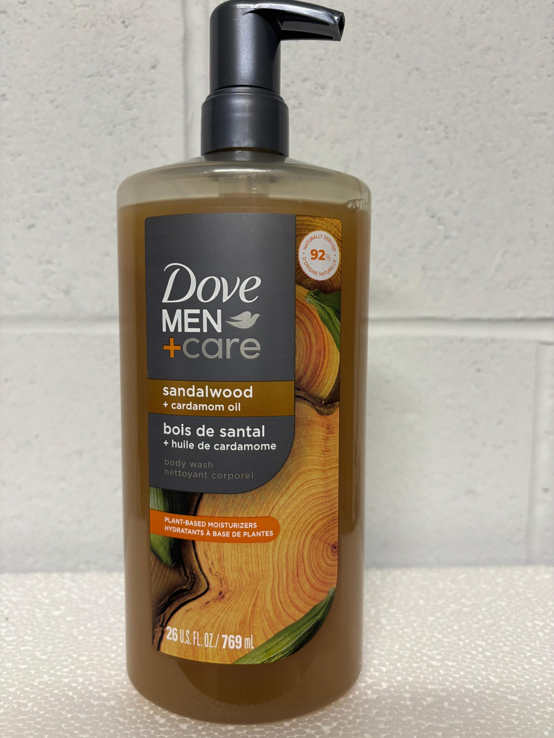 a34 Dove Men+Care Sandalwood + Cardamon Oil Oil Bodywash 26 FL - Image 1