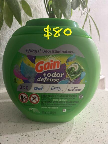 Gain + Odor Defense Flings "Super Fresh Blast"-42 Pacs Capsules