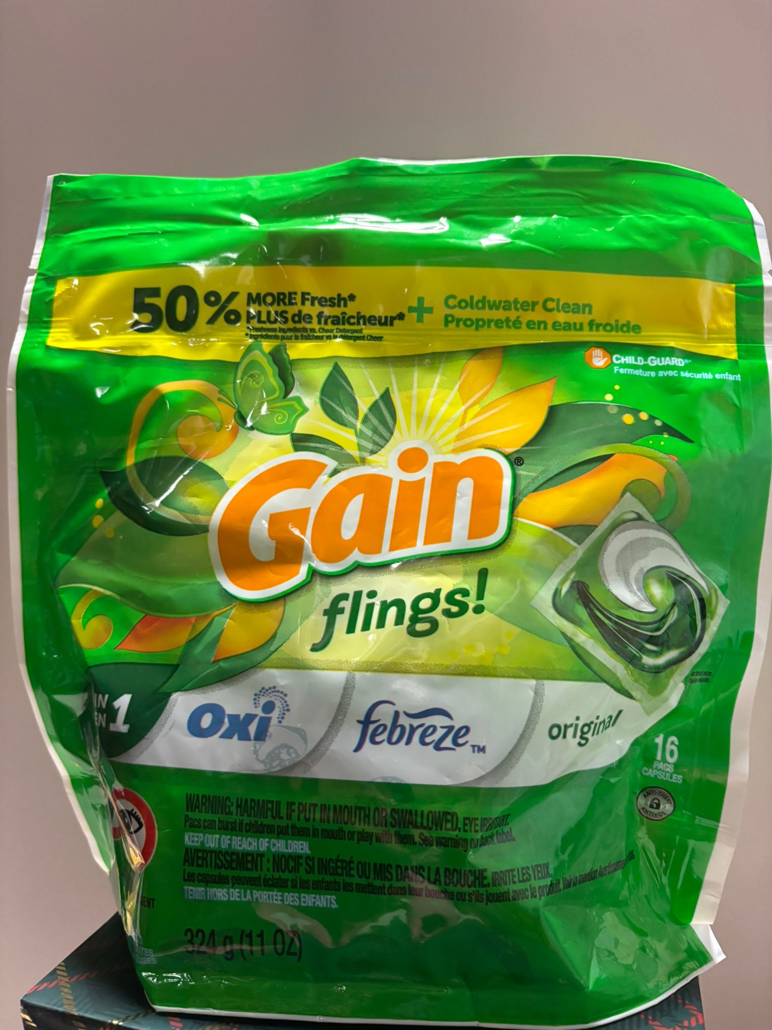 u4 Gain Flings 3in1 “Original Scent” 16 pacs capsules - Image 1