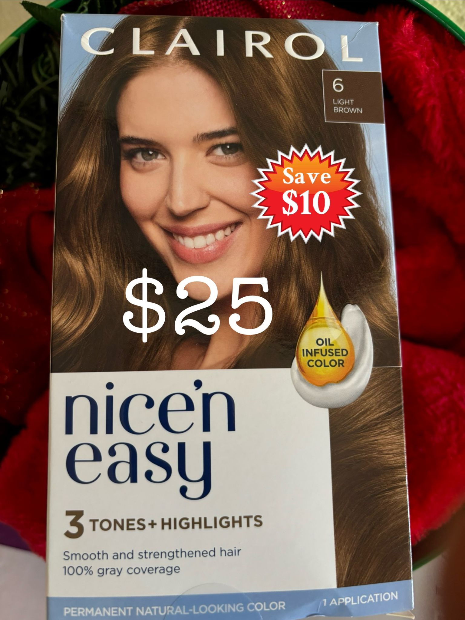 0011 Clairol - #6 Light Brown - Nice & Easy - Image 1