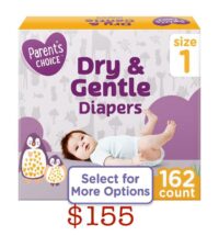 Parents Choice Pampers Size 1- 162ct