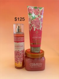 B&B Women Shop Collection: [Women 3pc Set] Strawberry Pound Cake & Tree Hut Scrub Strawberry