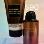 B&B  Men Shop Collection:  [Men 2pc Set] Mahogany Teakwood (Deodorizing Spray + 2in1 Body Scrub)