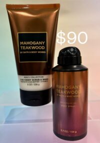 B&B  Men Shop Collection:  [Men 2pc Set] Mahogany Teakwood (Deodorizing Spray + 2in1 Body Scrub)