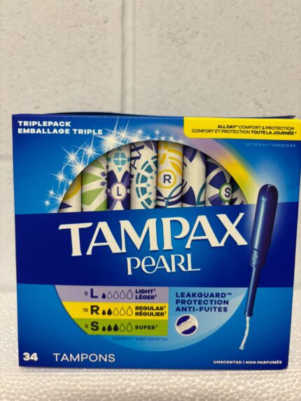 Tampax Pearl Tampons (L, R, S) 34ct