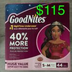 Goodnites "S-M" pampers 44ct