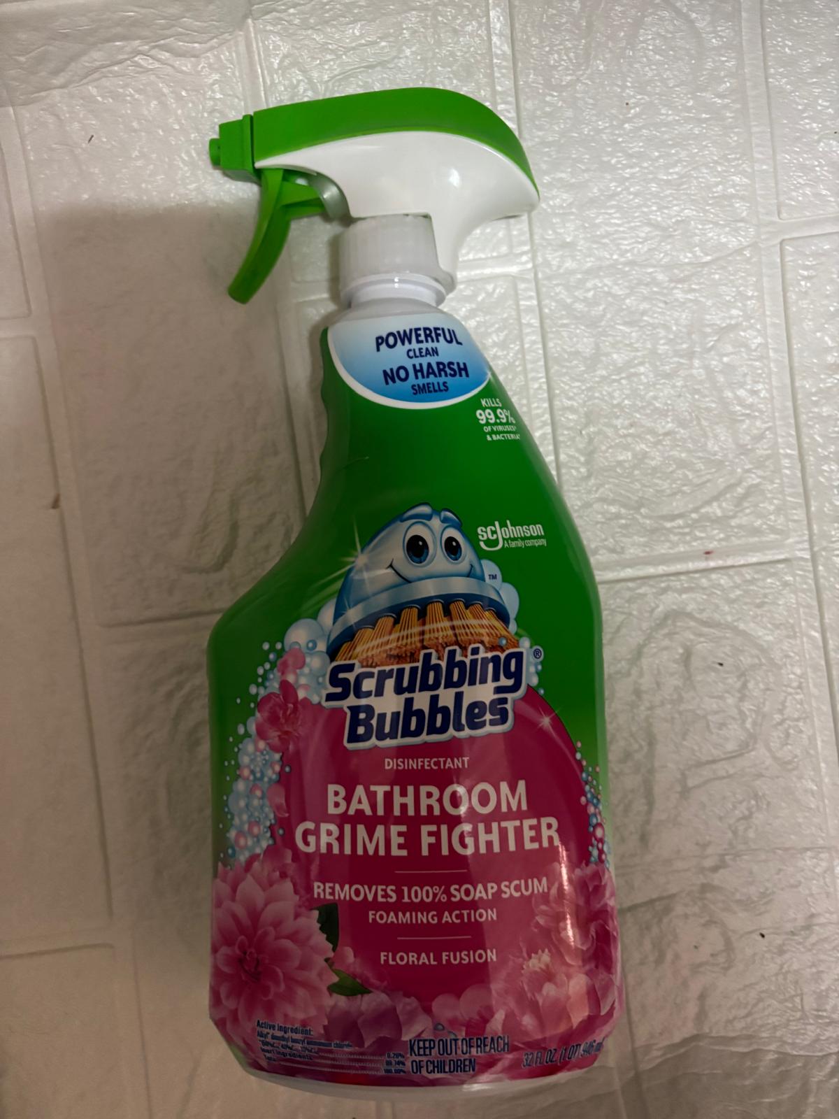 T36 Scrubbing Bubbles Bathroom Grime Fighter Cleaner, Trigger Bottle, Floral Fusion Scent - Image 1