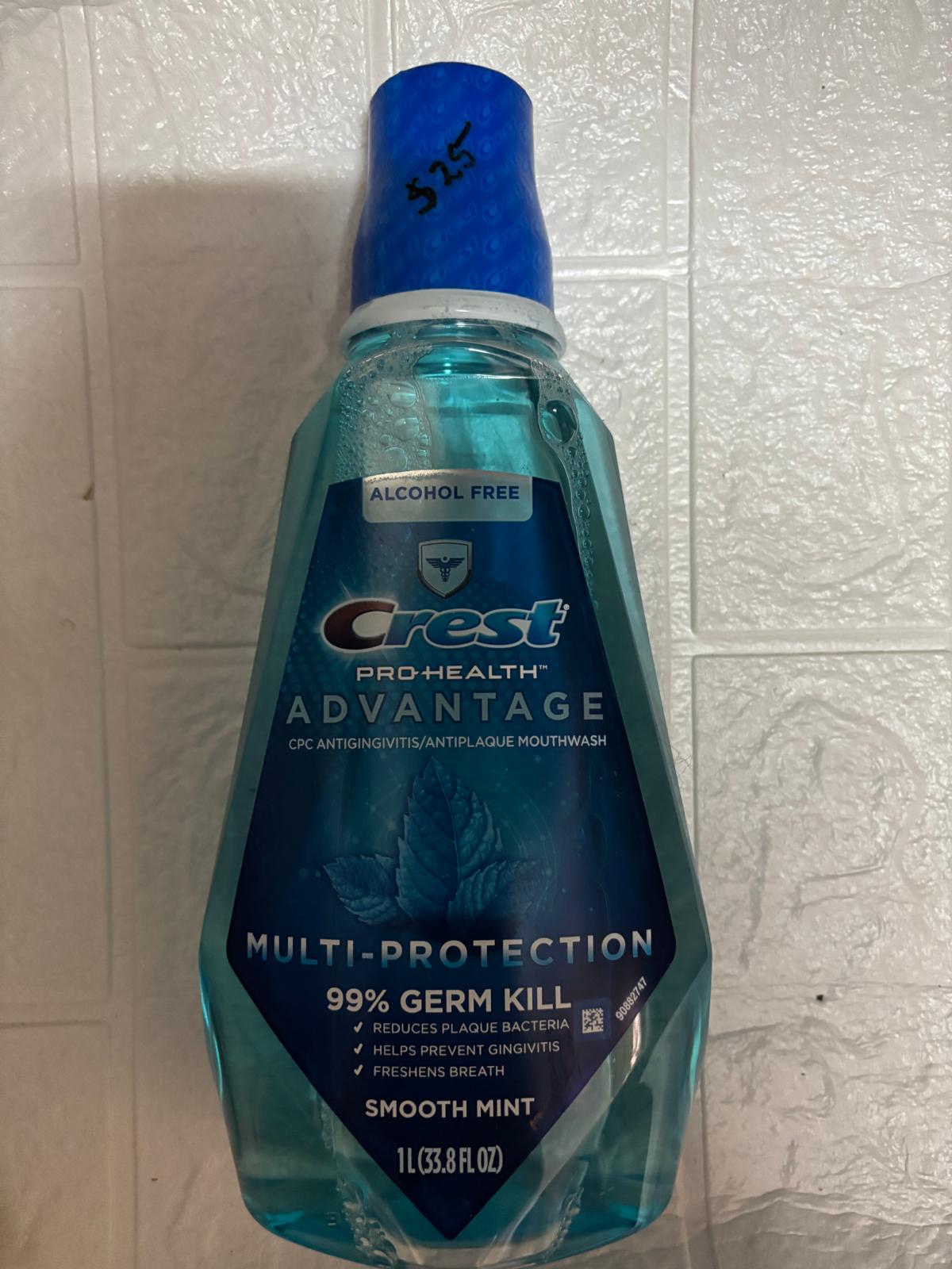 T8 Crest Pro-Health Multi-protection Mouthwash Smooth Mint 33.8oz - Image 1