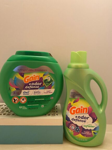 Gain + Odor Defense Flings "Super Fresh Blast"-42 Capsules & Fabric Softener 60 loads