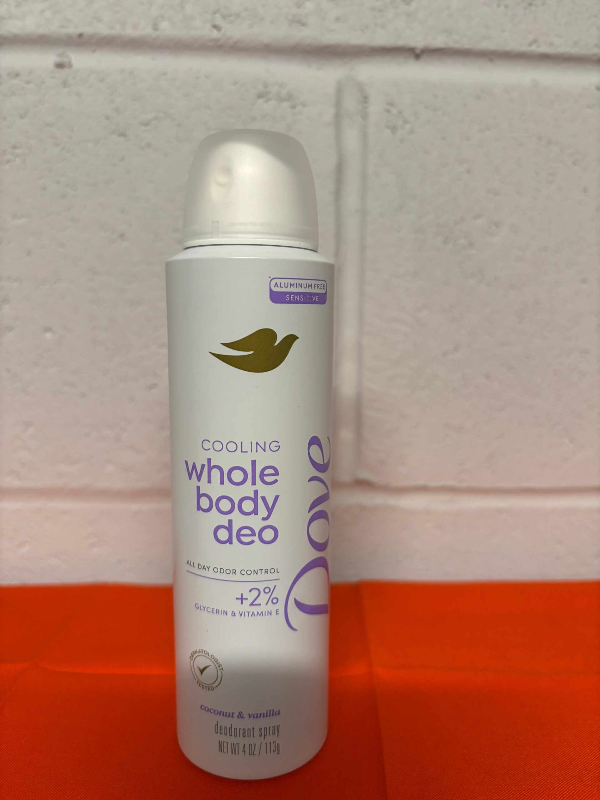 i100 Dove Cooling Whole Body Doe All day Odor Control 2% Coconut & Vanilla Spray - 4floz - Image 1