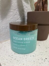 Ocean Breeze Shea Sugar Scrub with Jasmine & Vitamin E, 18 oz, Turquoise