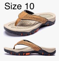 KIIU Mens Thong Sandals Indoor and Outdoor Beach Flip Flop - Size 10