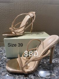 Women’s Stilettos Heeled Sandals Open Toe Strappy Sexy High Heels Ankle (Size 8.5 or 39)
