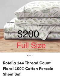 Brielle Home Sheet (Cotton) - Full Size (with green leaves) - Image 3