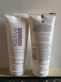 Native Whole Body Sweat Absorbing Cream  Deodorant "Lilac & White Tea" 3oz