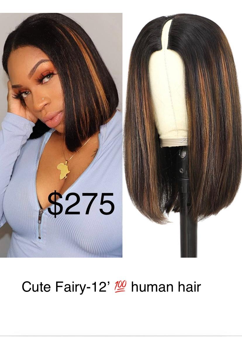 vp3 Ombre V Part Bob Wig Human Hair - Image 1