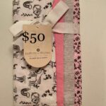 Buttons & Stitches 4pc pack burp cloths - white/grey/pink/& pink with flowers