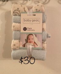 Baby Gear-12pc Washcloths Blue & with moon mix