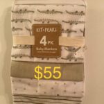 Kit & Pearl - 4pc Baby Blankets -green with alligators