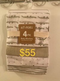Kit & Pearl - 4pc Baby Blankets -green with alligators