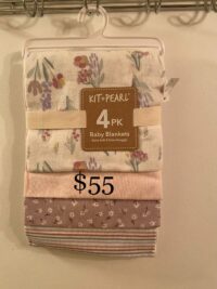Kit & Pearl - 4pc Baby Blankets - Pink with Flowers
