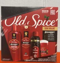 Old Spice Holiday Gift Pack for Men, Swagger Scent, Body Wash, Aluminum Free Deodorant, Body Spray, and 2 in 1 Shampoo, 4-Pack, Gift Box for Him, Holidude Edition