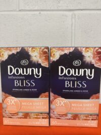 Downy Infusions Mega Dryer Sheets, Laundry Fabric Softener, BLISS, Amber and Rose, 65 Count - Image 3