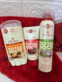 Old Spice Fiji Total Body Aluminum Sensitive Deodorant Spray, "Mandarin+Sandalwood deodorant & Black Cherry & Bourbon Deodorant Cream