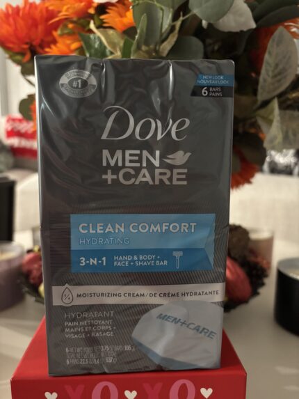 Dove+Men Clean Comfort  Bar-Soap Moisturizing Cream (3in 1 Hand, Body + Face) 6pck
