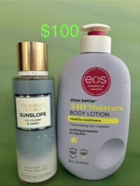 Eos Shea Better:  24h Moisture: Vanilla  & Cashmere 16fl oz & VS Sunslope Fragrance Mist