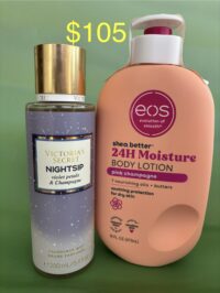 Eos Shea Better:  24h Moisture: Pink Champagne  & VS Nightsip Fragrance Mist