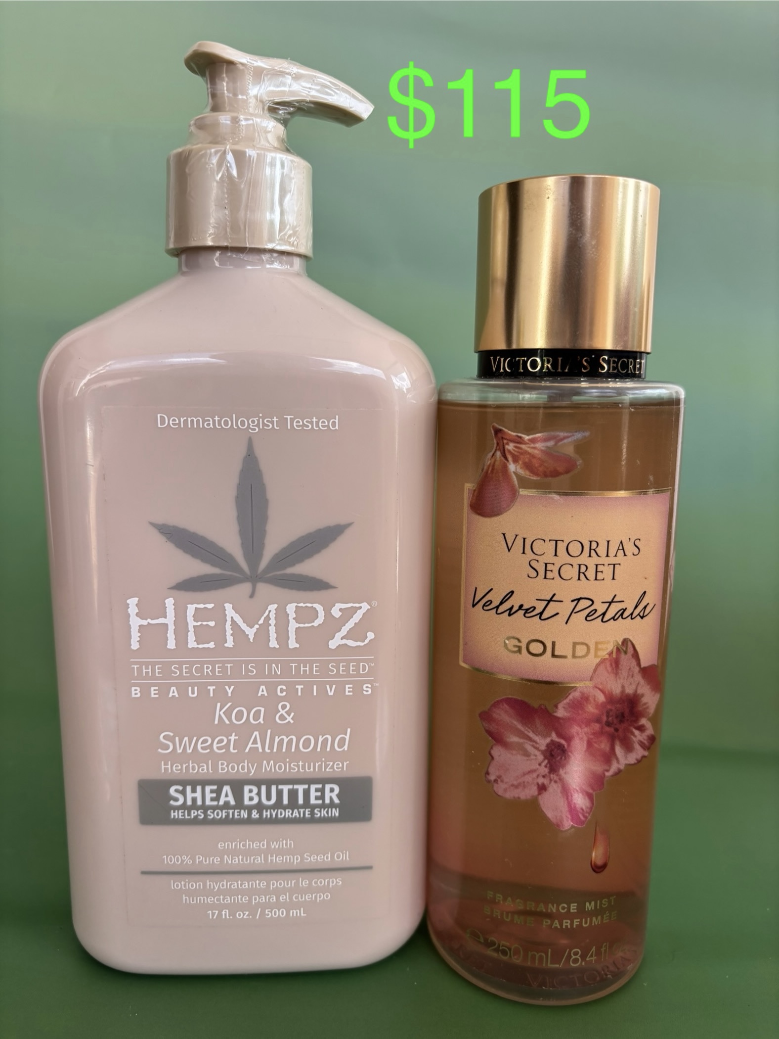 IMG_8443 Hempz Koa & Sweet Almond Shea Butter "Lotion" & VS Velvet Golden Fragrance Mist - Image 1