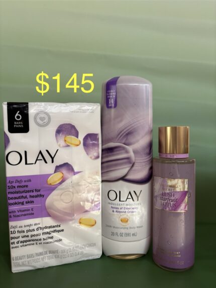 Olay: Age Defying 6pk Barsoap, Notes of Elderberry & Almond Cream Bodywash & VS Lush Starfruit Lotus