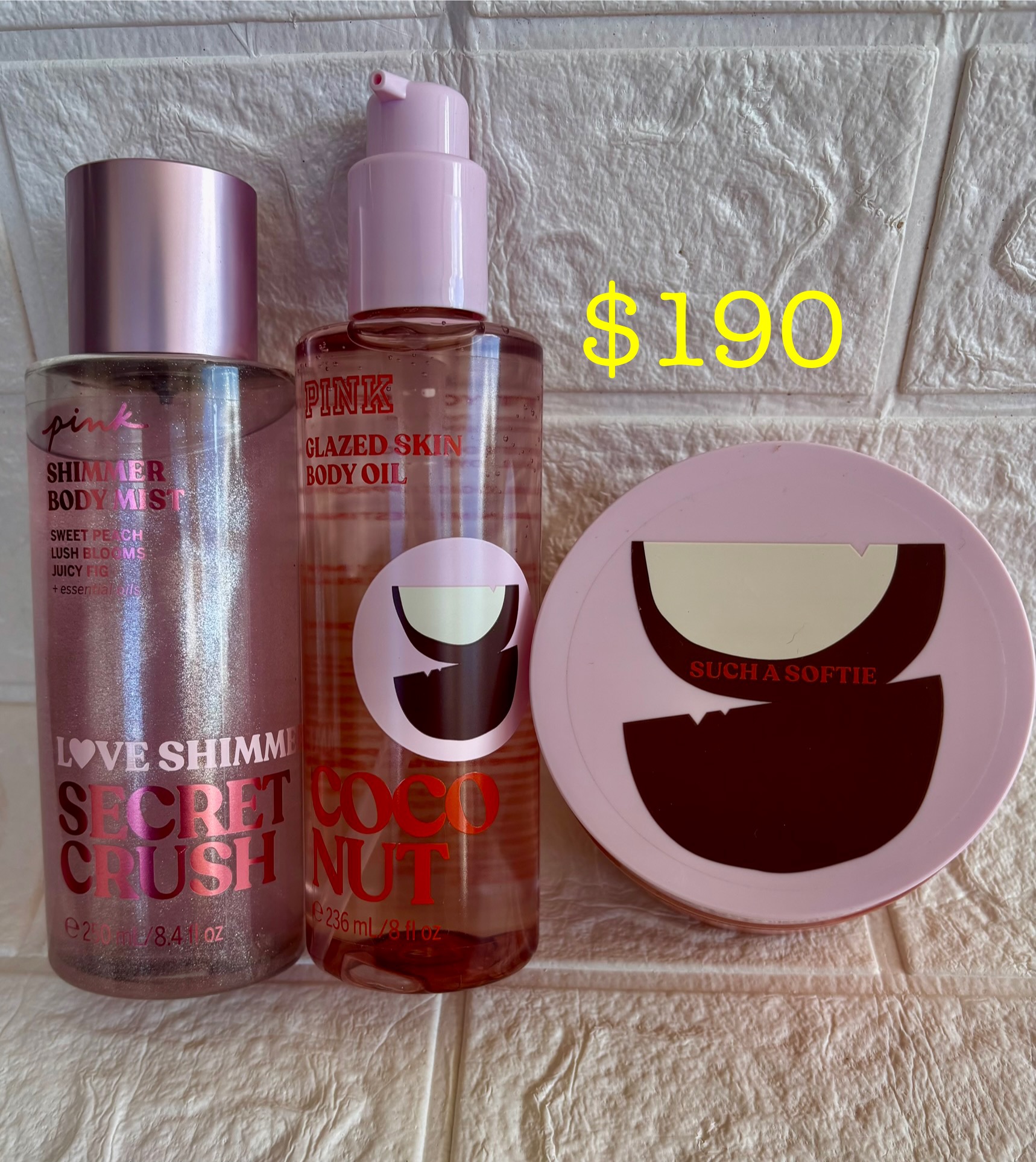 IMG_8823 Victoria's Secret Pink Coconut Glaze: Body scrub & Body Oil & Love Shimmer Secret Crush Fragrance Mist - Image 1
