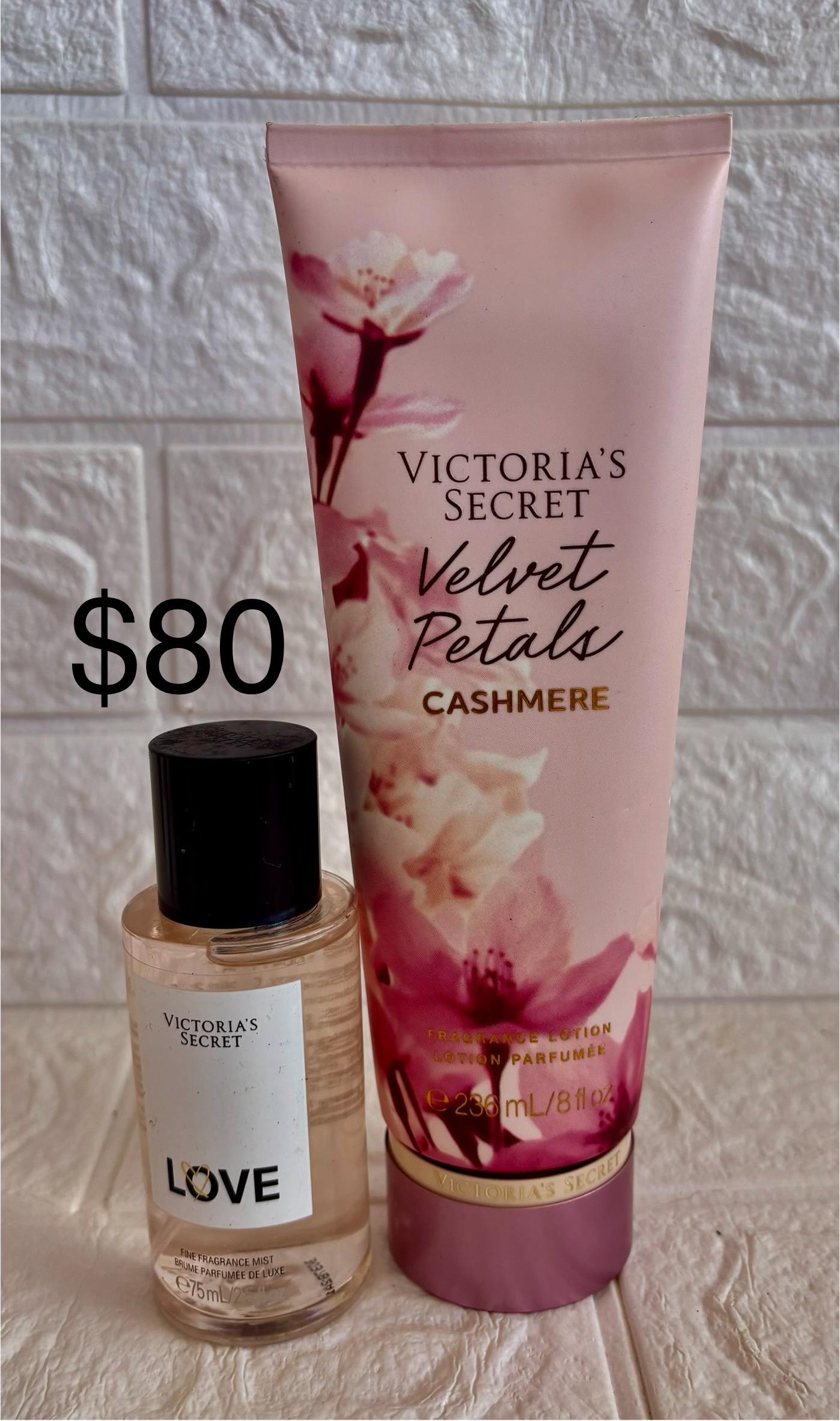 IMG_8932 Victoria Secret: Velvet Petals Cashmere Lotion & Love Mini Fine Fragrance Mist - Image 1