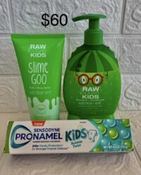 Raw Sugar Kids: Slime Goo Bath & Body Wash & Shampoo & Conditioner  & Sensodyne Toothpaste Bubble Twist