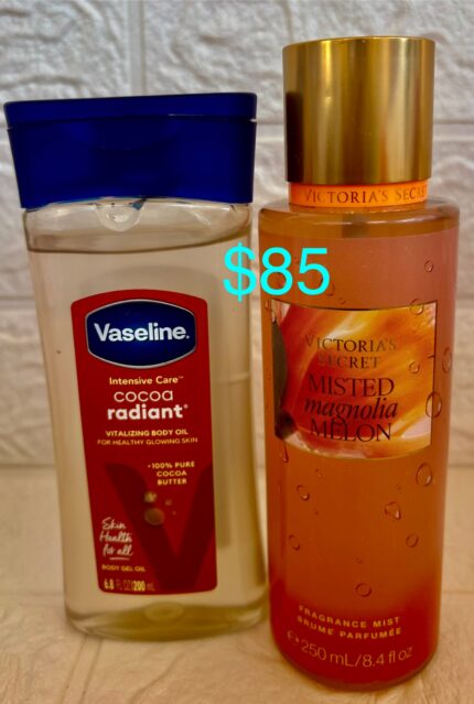Victoria Secret: Misted Magnolia Melon Fine Fragrance Mist & Vaseline Cocoa Radiant Oil