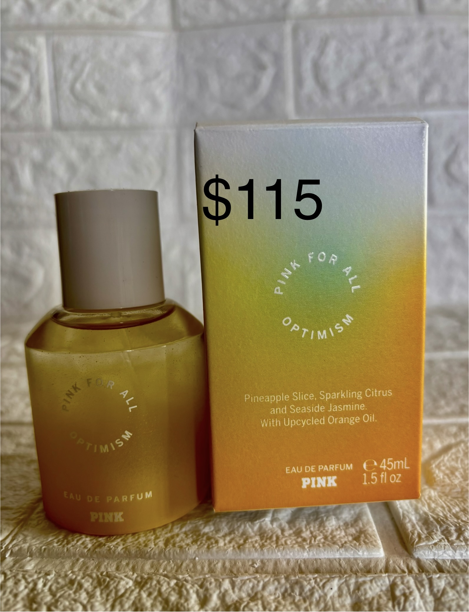 IMG_9056 VS Perfume: Pink for all Optimism [Yellow} Pineapple Slice, Sparkling Citrus, & Seaside Jasmine with upcylced Orange Oil - Image 1