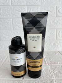 B&B  Men Shop Collection:  [Men 2pc Set] Gingham Legend Men Set  (Men Deodorizing Spray + Lotion)
