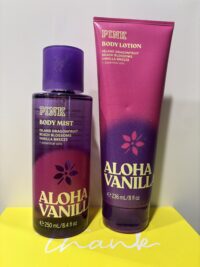 Pink: - Aloha Vanilla : Island Dragonfruit, Beach Blossoms & Vanilla Breeze + essential oils  (Lotion+Mist)