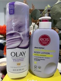 Olay Indulgent Moisture Body Wash [Notes of Elderberry & Almond Cream] & EOS Vanilla Cashmere Lotion