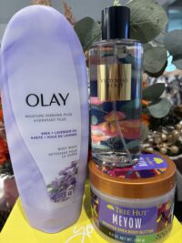 Olay Moisture Ribbons Bodywash, Tree Hut Meyow Bodybutter, VS Very Sexy Now Fragrance Mist