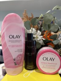 VS - Very Sexy Night Fragrance Mist & Olay Ribbons Bodywash & Indulgent Scrub Bundle