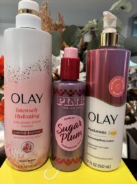Victoria's Secret Pink : Starlit Sugar Plum Highlighting Body Oil & Olay Bodywash & Lotion