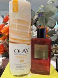 Victoria Secret Bombshell Passion Fragrance Mist & Olay Indulgent Moisture Bodywash Bundle